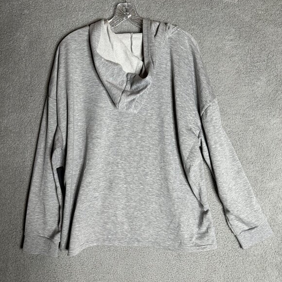 Bebe Sport Women’s 2X Hoodie‎ Sweatshirt Heather Gray Rhinestone Logo Athleisure - Picture 4 of 14